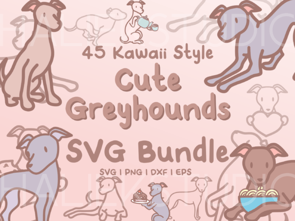Charming Canine Creativity: Cute Greyhounds SVG Illustrations