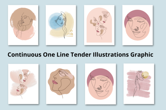 Continuous One Line Tender Illustrations: The Elegant Graphic Set