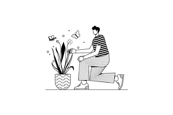 Crafting a Modern Brand with Florist Man Illustrations