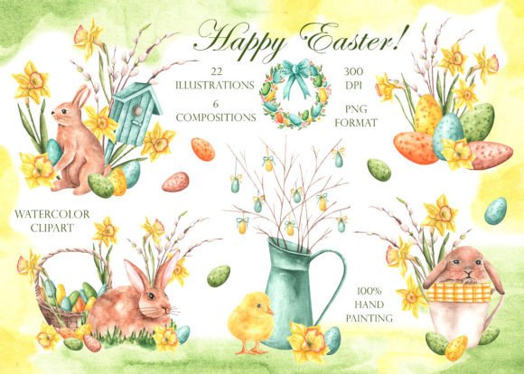 Easter Watercolor Illustrations: A Complete Clipart Collection