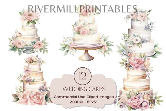 Elevate Your Designs with Wedding Cakes PNG Illustrations