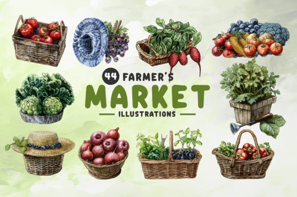 Farm Fresh Graphics: Enhancing Projects with Market Illustrations