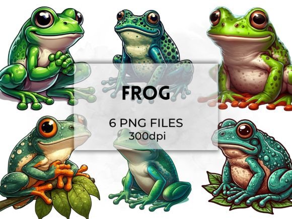 Leap into Creativity: The Frog Clipart Illustration Set