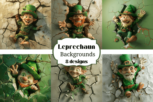 Leprechaun Digital Paper Illustrations: A Whimsical Resource for Creators