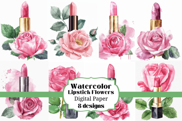 Watercolor Lipstick Flower Illustrations: A Designer's Guide